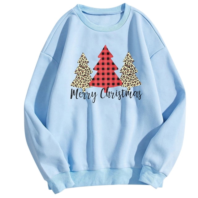 WEAIXIMIUNG Chandails Grande Taille pour Femmes 3X Chandail de Noël Imprimé Décontracté à Manches Longues Col Rond avec Capuche