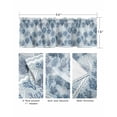 thumbnail image 3 of Blue White Coral Curtain Valance for Windows/Living Room/Kitchen/Bathroom/Café, Short Rod Pocket Tier Curtain Window Treatment Panel Summer Beach Coastal Ocean Stripes Topper Curtain 42''x18'', 3 of 6