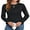 Black, variant on Women's Long Sleeve Fall T-Shirts Slim Fit Crewneck Textured Casual Knit Work Tops