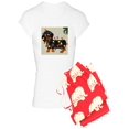 thumbnail image 1 of CafePress - Dachshund (Blk/Tan) Tangled In Christmas Lights Wo - Women's Light Pajamas, 1 of 1