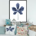 thumbnail image 2 of Designart 'Navy Blue Chestnut Leaf On White' Traditional Framed Canvas Wall Art Print, 2 of 5