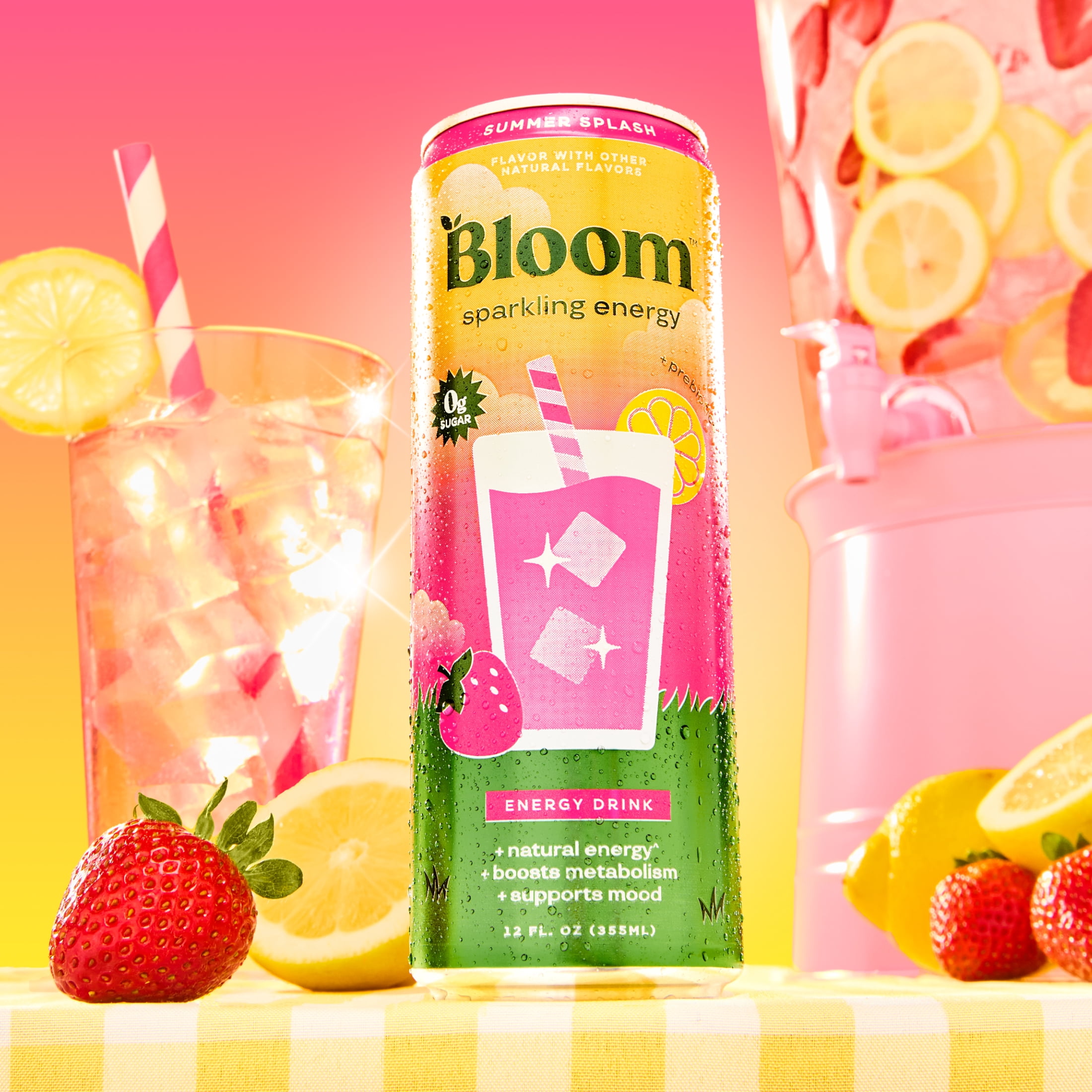 Bloom Sparkling Energy Drink, Summer Splash, 12 fl oz Single Can
