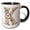 Black/White, variant on 3drose, Pretty Watercolor Floral Monogram Letter K, 11oz Two-tone Blue Mug