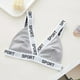 thumbnail image 2 of Brasier sin Varillas Mujer Bralette Triangular con Estampado de Letras Acanaladas para Mujer, sin Costuras, Cómodo, Elástico, Suave, sin Aros, para Uso Diario Mediana, 2 of 3