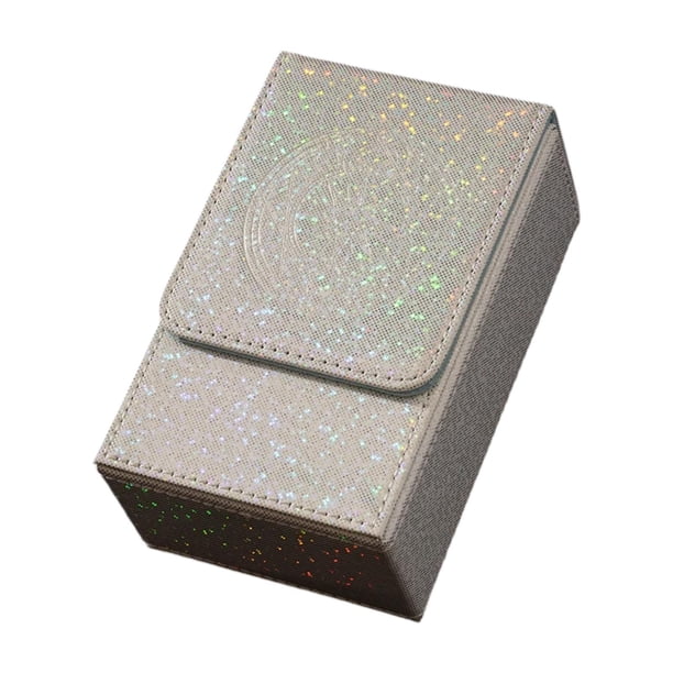Caja de almacenamiento de cartas de tarot, funda para cartas de juegos de mesa, contenedor universal para naipes. Blanco Azul