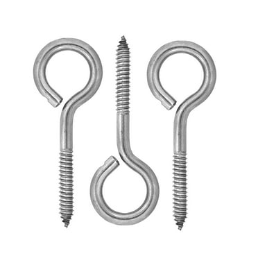 Goyunwell Stainless Steel Screw Eyes Metal Hooks Heavy Duty 2 1/2" 2.5" Hanging Threaded Tapping 8pcs  Eyebolts Screws Lag Thread Eye Bolt Eyelet M4