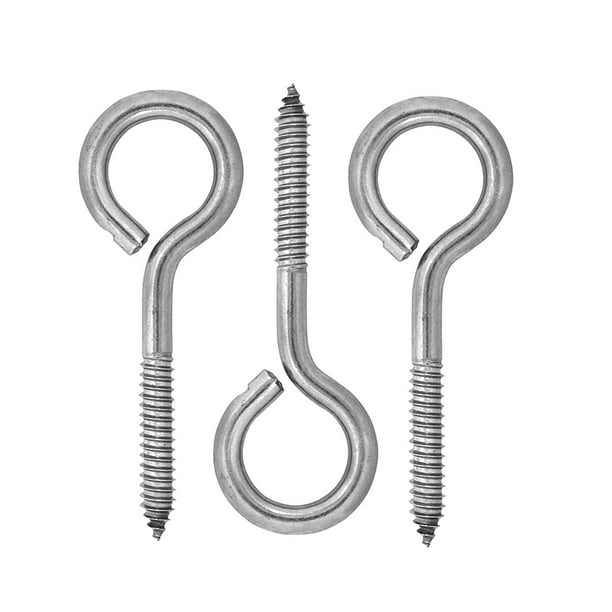 Goyunwell Stainless Steel Screw Eyes Metal Hooks Heavy Duty 2 1/2" 2.5