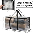 thumbnail image 3 of Heavy Duty Storage Bags Clear Storage Bins with Lids, Large Packing Boxes with Backpack Straps & Zippers College Dorm Moving Supplies, 8 Pack, 3 of 6
