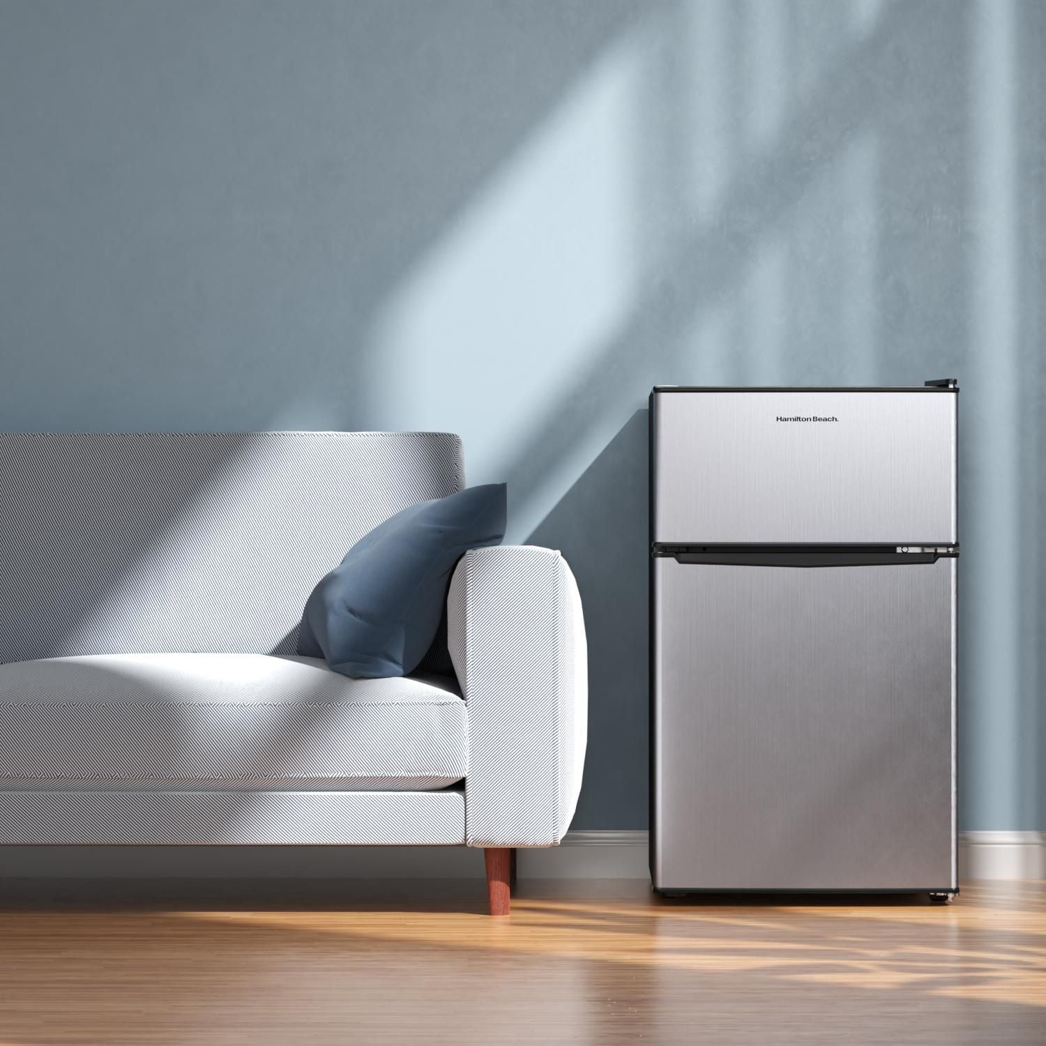 Mini Réfrigérateur Deux Portes avec Congélateur 3,1 Pi³ , Aspect inox 3.1 Pi³ mini réfrigérateur avec congélateur