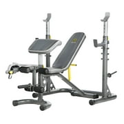 Gold's Gym XRS 20 Adjustable Olympic Workout Bench with Squat Rack, Leg Extension, Preacher Curl, and Weight Storage