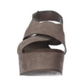 thumbnail image 2 of Womens STEVEN by Steve Madden Genesis Wedge Criss-Cross Sandals, Taupe, 9.5 US, 2 of 6