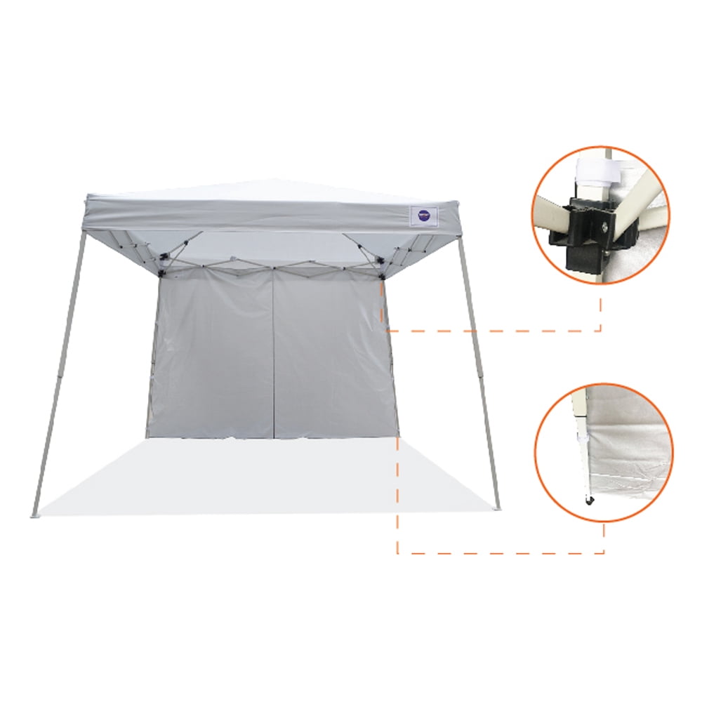 Impact Canopy Slant Leg Canopy with Single Sun Wall, White