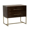 thumbnail image 4 of Benzara Two Drawers Nightstand, Rustic Java Brown, 4 of 5