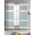 thumbnail image 2 of Farm Fruits Sheer Curtains 84 Inch Length 2 Panels Set for Living Room/Bedroom, Watermelon Lemons Peach Blue Grey Striped Kitchen Curtains Grommet Semi-Sheer Curtains Window Treatments 52"x84"x2, 2 of 7
