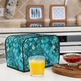 thumbnail image 5 of KLL Square Glass Mosaic Print 2 Slice Toaster Dust Covers Kitchen Small Appliance Cover with 2 Pockets,Can hold Jam Spreader Knife & Toaster Tongs (11.4 x 7.9 x 7.5), 5 of 6