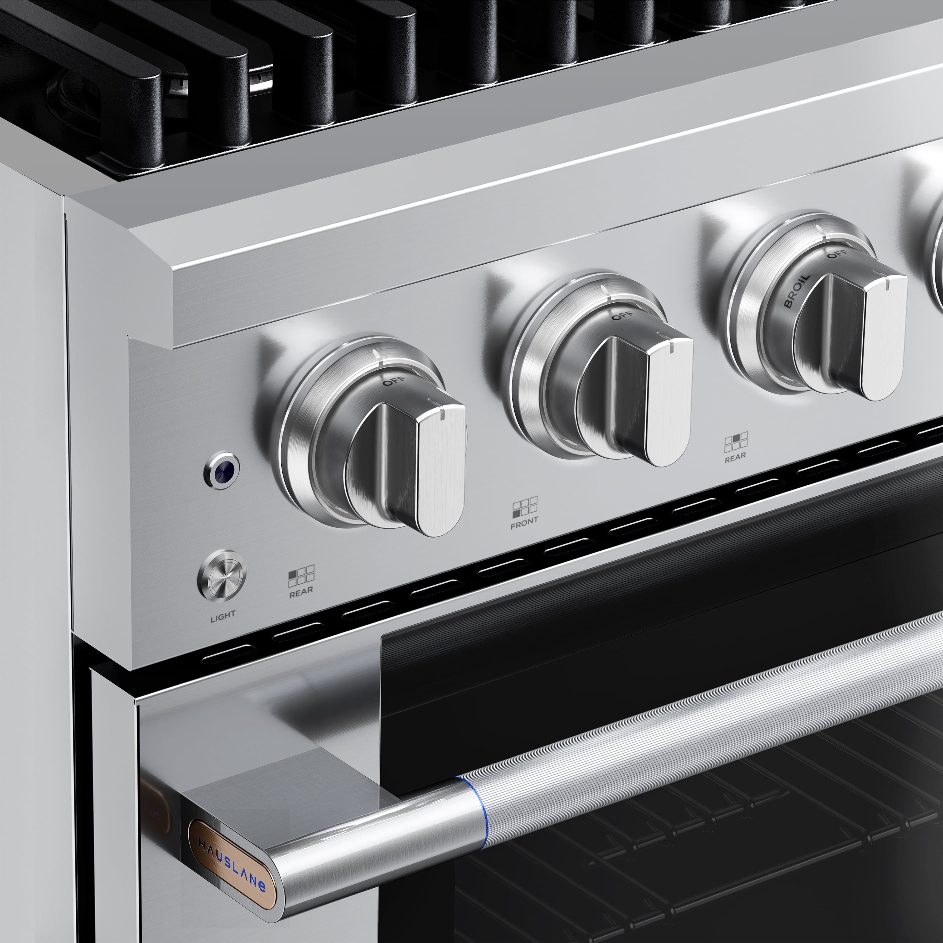 HausPro 36 in. 6 Burners Gas Range in Stainless Steel with 20,000 BTU and Convection Oven with 5 Rack Positions