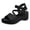 Black, variant on Rokment Womens Bow Platform Wedge Dressy Sandals Fashion Casual Leather Open Toe Ankle Strap Chunky Heeled Dress Summer Shoes for Bride Wedding Business Black Size 6