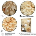 thumbnail image 3 of Designart "Minimalist Beige And Gold Mums Painting I" Mums Floater Framed Wall Art Living Room, 3 of 5