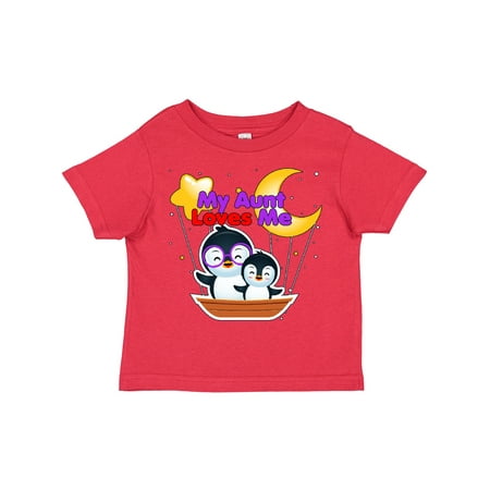 

Inktastic My Aunt Loves Me Penguin Gift Toddler Boy or Toddler Girl T-Shirt