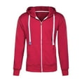 thumbnail image 5 of TIHLMK Hoodies for Men Summer Mens Pure Color Zipper Pullover Long Sleeve Hooded Sweatshirt Tops Blouse, 5 of 8