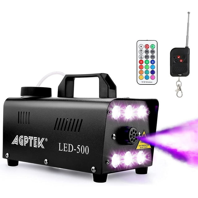 Fog Machine, Automatic Spray Smoke Machine with 6 LED Lights and Colorful LED Light Effect, Great for Halloween, Christmas, Wedding, Parties and DJ Performance