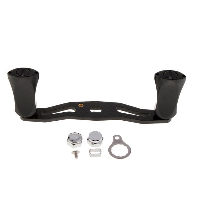Carrete de pesca Zulema de fibra de carbono CNC Prettyia Mango Rocker Baitcasting negro Manija del carrete de pesca