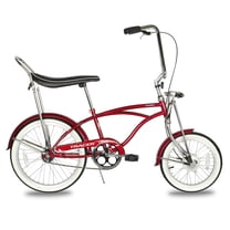 Wonder Wheels 16" Lowrider Hi-Ten Steel Drum Brake Single Speed Bicycle, Bike, One Piece Crank Alloy Rims - Red