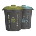 thumbnail image 1 of Kit de 2 Botes de plástico biodegradable Terragave Orgánico e Inorgánico con tapa 55 Lts, 1 of 4