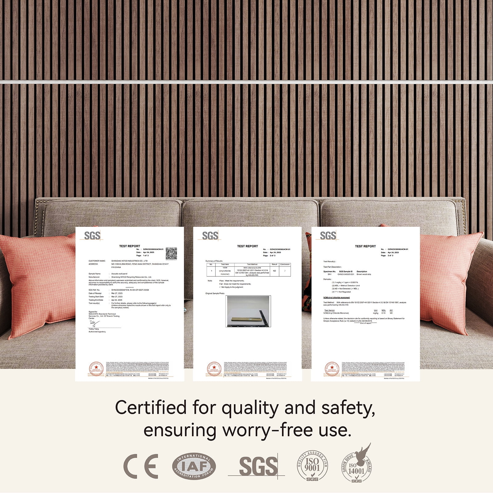 Upick MDF Acoustic Wall Panels, 4 Pack 48" x 24" 3D Slat Wood Panels for Wall, Soundproof Panels for Interior Wall Decor, Walnut