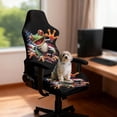 thumbnail image 3 of HUIACONG American Flag Frog Game Chair Seat Covers Washable Office Desk Chair Cover with 2 Pieces Armrest Covers Fashion Backrest and Armrest Protector Slipcovers, 3 of 8