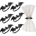 thumbnail image 1 of Halloween Napkin Ring Set Bat Napkin Ring Holder Black Spooky Napkin Ring Metal, 1 of 5