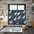 thumbnail image 4 of Yayeee Kitchen Curtains Tier Pair Light Filtering 27"x24" Rod Pocket Short Cafe Window Panel, Rocket Pattern, 4 of 7