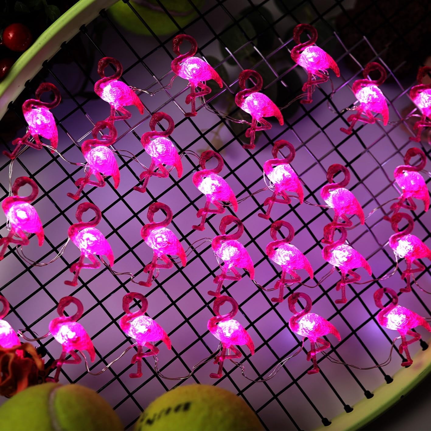 Outdoor Solar Lights for Outside Pink Flamingo Garden Decor 14ft 40LED Solar Power Fairy Lights Waterproof Summer Beach Yard Solar Landscape String Lights 14ft 40LED Patio Fence Backyard Bird Decor