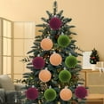 thumbnail image 3 of Christmas Tree Ornaments, Christmas Ball Decorations, 12Pc 6cm Colorful Flocking DIY Christmas Tree Hanging Pendant Accessories, Soft Material Holiday Decor for Family and Office, 3 of 6