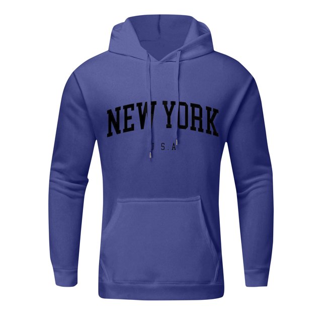 toraway Sweat à Capuche Homme Graphique Hiver Automne Manches Longues Imprimé Lettre NEW YORK Style Décontracté TTG