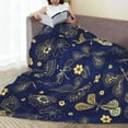 thumbnail image 6 of Sikiie Vintage Golden Butterfly Ultra-Soft Micro flannel Blanket Luxury All Seasons Warm Blanket for Bedding Sofa and Travel (4 sizes)-80"x60", 6 of 7