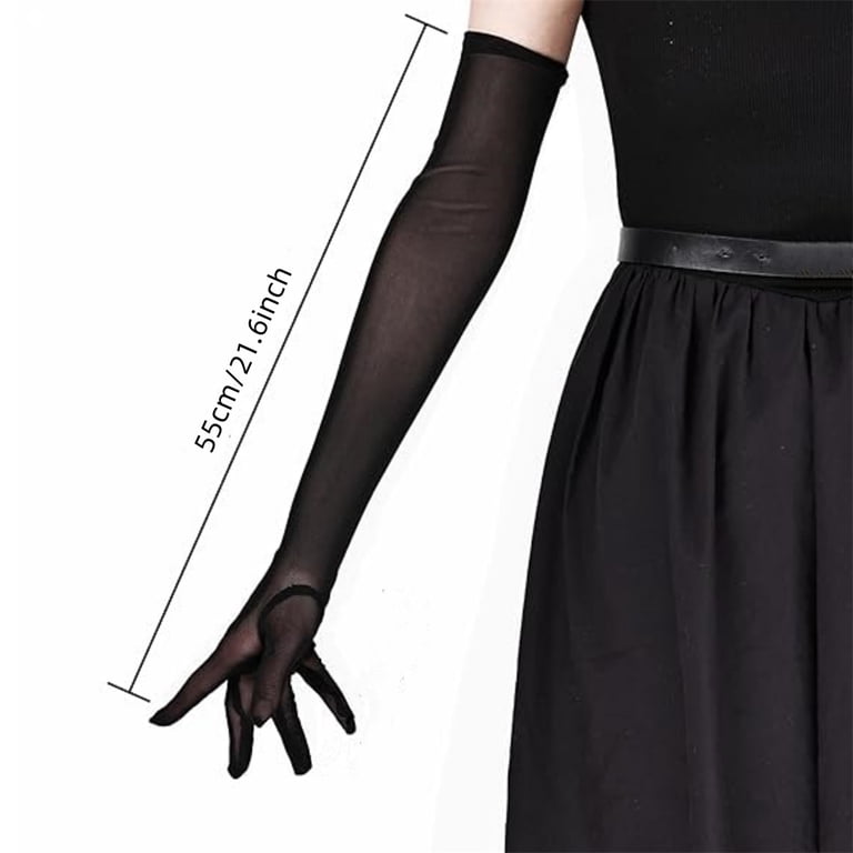 black satin gloves for dress Yellow Satin Opera Gloves