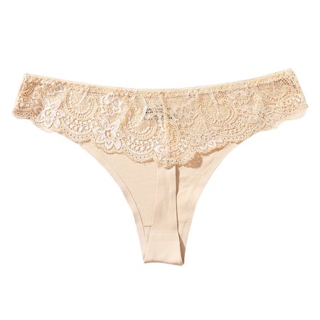 

Panties for Women New Hot Panties For Women Lace Sexy Through Hollow Out Cotton Low Waist Lace Thong Polyester Simple Long Sleeve Shirts for Women Beige