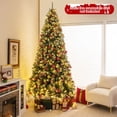 thumbnail image 1 of Gymax 9 FT Pre-Lit Christmas Tree Artificial Hinged Christmas Tree w/ 650 Warm-White LED Lights, 1 of 10