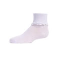 thumbnail image 5 of MeMoi Girls Eyelet-Ruffle-Trim Cotton-Rich Ankle Sock - Girls - Female, 6, Ivory, 5 of 11