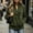 Army Green, variant on Half Button Corduroy Pullover for Women - Relaxed Fit with Kangaroo Pocket, Wine,Size M
