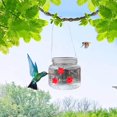 thumbnail image 4 of OUSITAID Bird Feeder Hanging Mason Jar Hummingbird Feeder for Patio Garden (Clear), 4 of 9