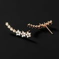 thumbnail image 2 of Vireellx Dainty Flower Climber Earrings in Silver Small 925 Sterling Trendy Jewelry, 2 of 6