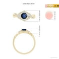 thumbnail image 5 of ANGARA Natural Aeon Sapphire & Diamond Floral Halo 3 Stone Engagement Ring in 14K Yellow Gold for Women (Size-5mm) | September Birthstone, Anniversary, Jewelry Gift for Women | Natural Sapphire Ring, 5 of 10