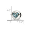 thumbnail image 2 of 10.91mm 925 Sterling Silver Polished Reflections Dec Blue Crystal Luck Love Heart Bead Charm Pendant Necklace for Women, 2 of 2