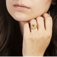 thumbnail image 2 of Bertha Juliet Collection Women's 18k YG Plated Light Green Floral Statement Fashion Ring Size 6, 2 of 3
