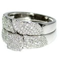 thumbnail image 5 of Midwest Jewellery Diamond Bridal Rings Set 0.4cttw 10k White Gold 11mm Wide Pave Set, 5 of 5