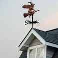 thumbnail image 2 of Happydeer Witch Weather Vane Halloween Flying Witch Weathervane with Roof Mount Metal Direction Indicator for Outdoor Farm Yard Garden Decoration (Brown), 2 of 11
