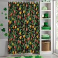 thumbnail image 4 of Shower Curtain, Summer Yellow Brown Fruit Waterproof Shower Curtain Set with Hooks for Bathroom Showers,Stalls and Bathtubs,36x72In Green Leaf Botanical on Black, 4 of 9