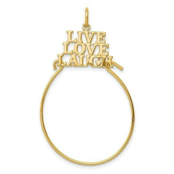 Finest Gold 10K Yellow Gold Live Love Laugh Charm Holder
